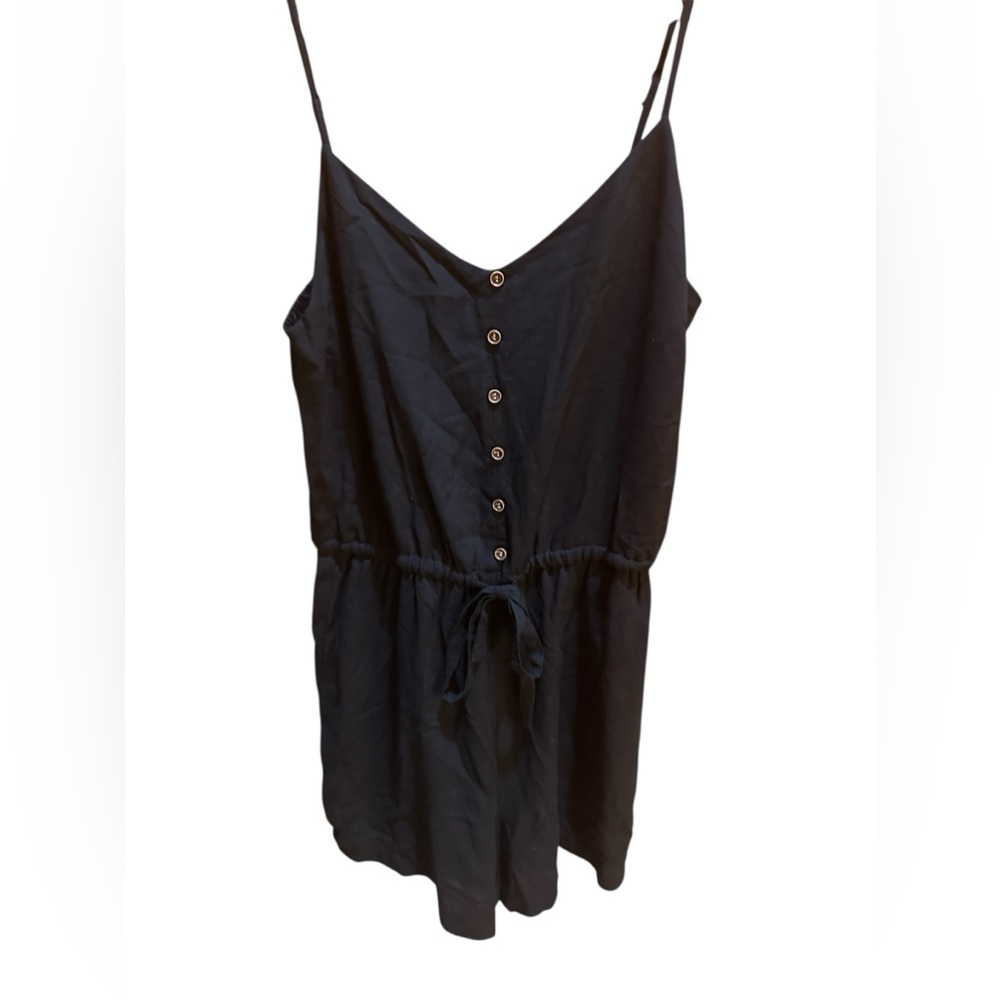 NWT- Be Cool Black Adjustable Strap Romper Jumpsuit Drawstring Waist Size M